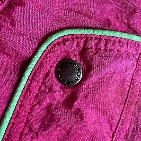 Descente Vintage 90s Neon Pink & Green Ski Lightweight Pull Over Jacket Large - Picture 5 of 13